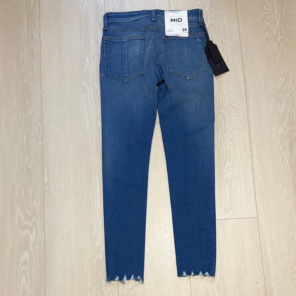 Rag & Bone Cate Mid-Rise Distressed Blue Ankle Skinny Jeans NEW - Picture 10 of 12